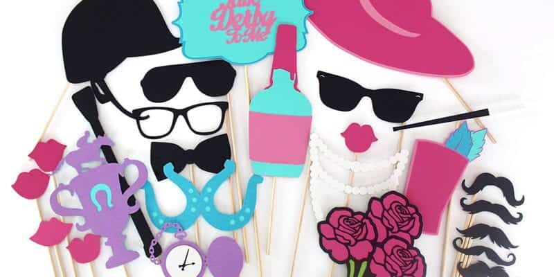 Preppy Kentucky Derby Photo Booth Props, 26 Pc Set by Paper and Pancakes. Horse Racing Props available via amazon